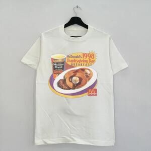 White Gildan Tee Mcdonald Thanksgiving Day Breakfast T-Shirt